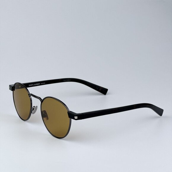 Saint Laurent SL707 003 BRAND NEW Sunglasses Ruthenium Havana Oval Unisex - Picture 4 of 11